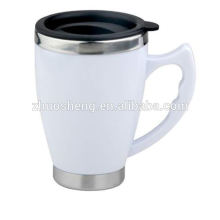 2015 top selling customized double wall colorful ceramic coffee mug heating cup